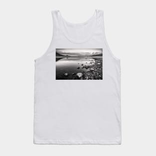 Reflections on Okanagan Lake Black and White Landscape Tank Top